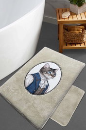 Mijölnir Modcat - Stone Juego de Alfombrillas de Baño